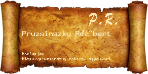 Pruzsinszky Róbert névjegykártya